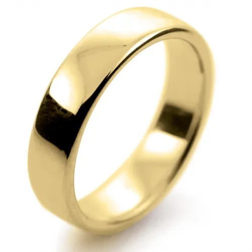 Soft Court Medium - 5mm Yellow Gold Wedding Ring (SCSM5Y) 